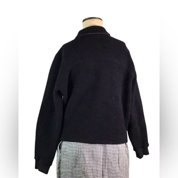 Outdoor Voices Black Wool Blendd Teddy Cropped Jacket, L, EUC - Picture 2 of 4